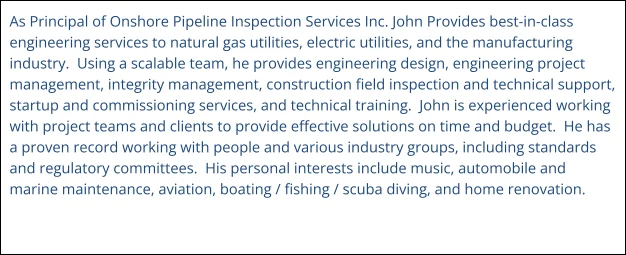 John Shore, P. Eng. — Principal